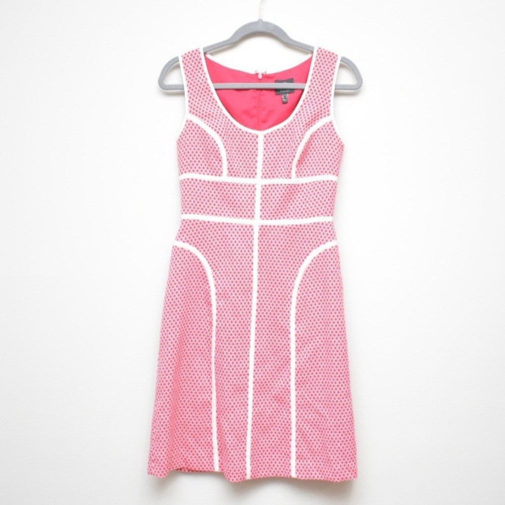 ADRIANNA PAPELL Pink Mesh Design Short Dress 2